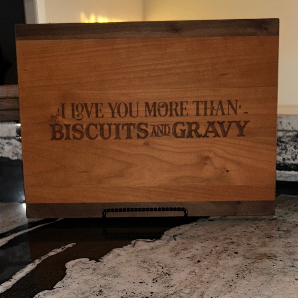 Wooden Cutting Board with Engraved Message